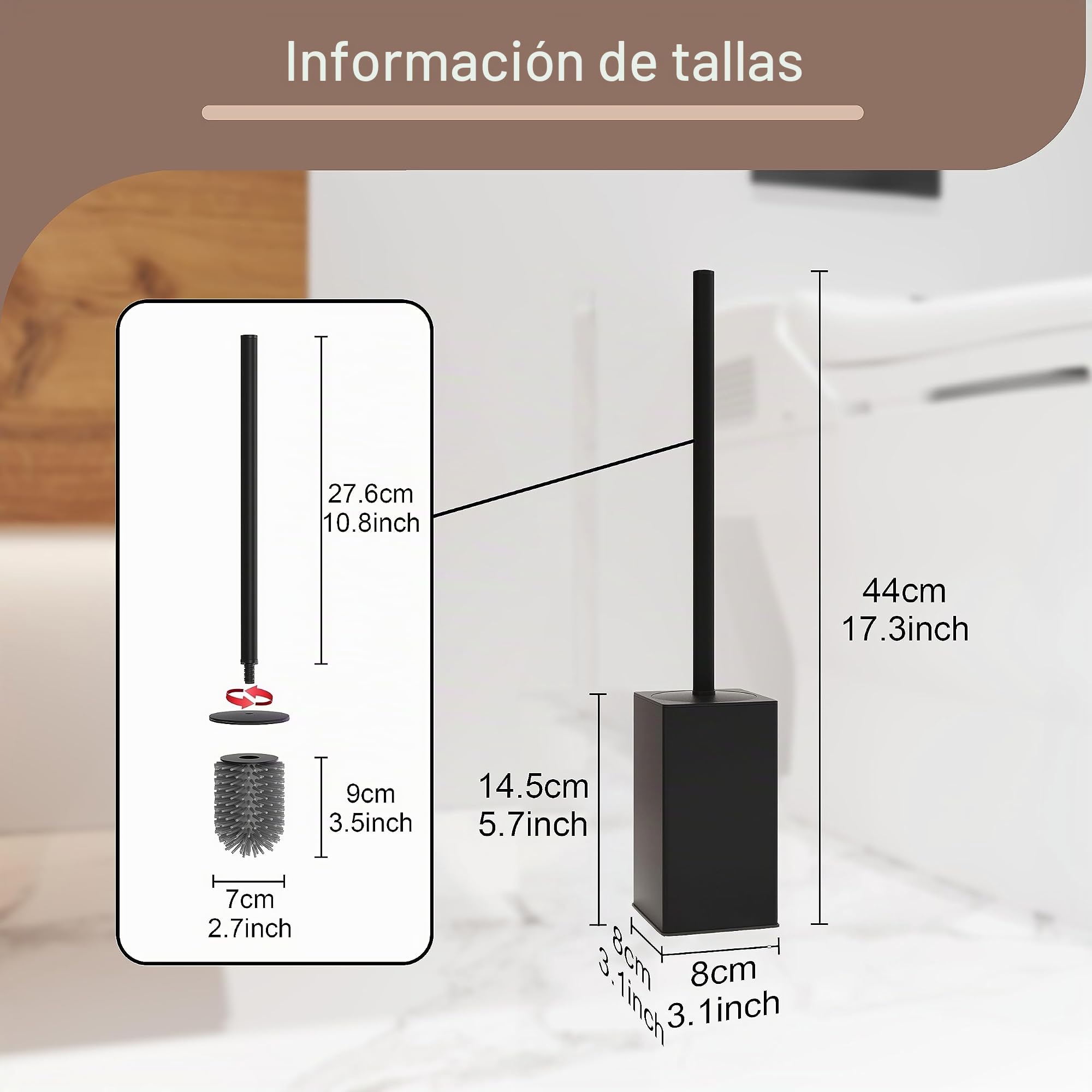 bgl Escobillero de Inodoro, 2 Unidades, Negro Mate, Metal, Independiente