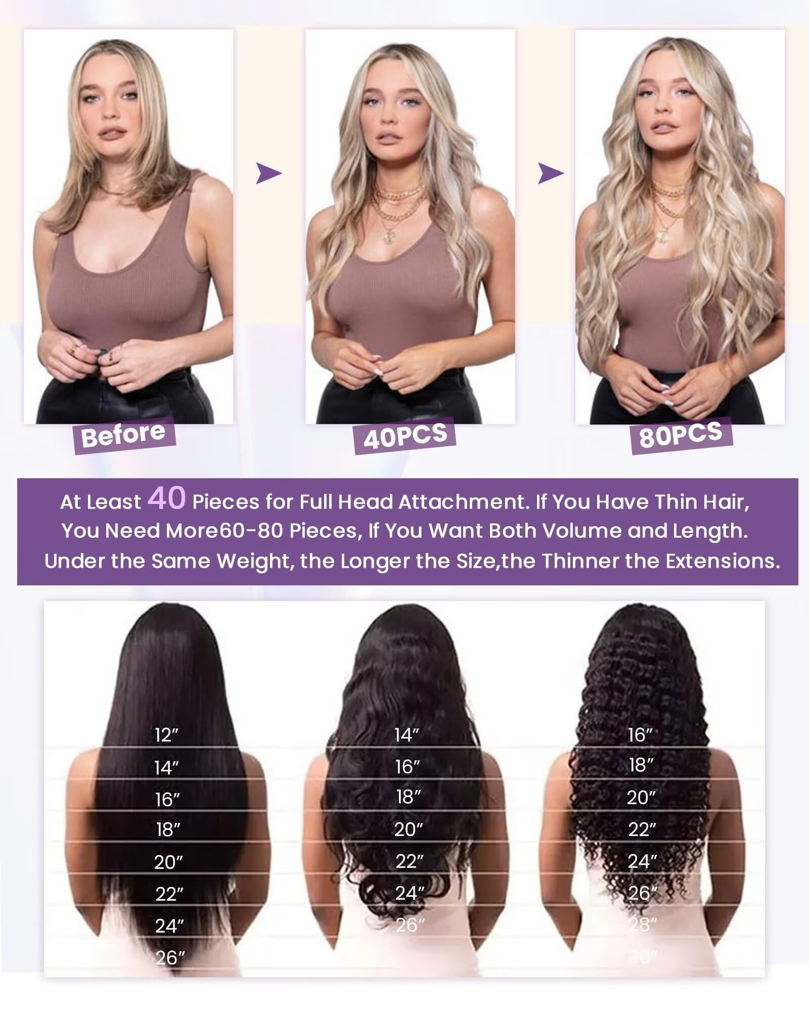 LaaVoo Tape in Hair Extensions Human Hair Blonde Tape Hair Extensions Real Human Hair Invisible Tapes Remy Straight Balayage Brown to Blonde Hair Double Sided Tabs 20pcs 50g 16 Inch #8/18/60 — view 37
