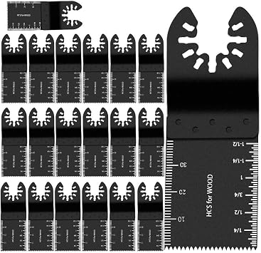 Oscillating Saw Blades, Wood Oscillating Multifunctional Quick Release Saw Blades, Universal Multi-Tool Cutting High-Carbon Steel Kit Fits for Dewalt, Porter Cable, Rockwell and More 20pcs
