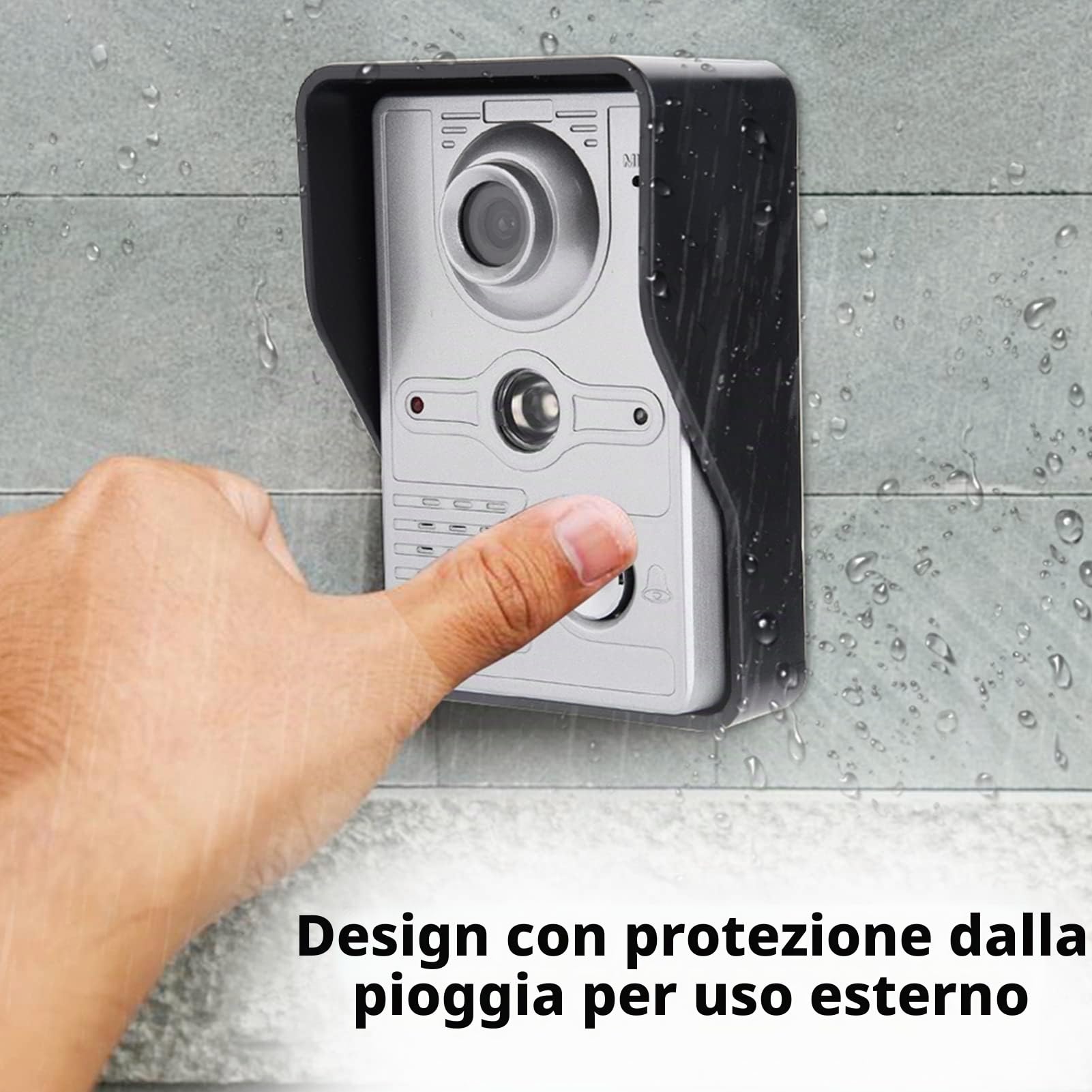Videocitofono, Campanello Video con Display 7 Pollici Supporto rilevamento Movimento per Visione Notturna Monitoraggio sblocco remoto Citofono bidirezionale