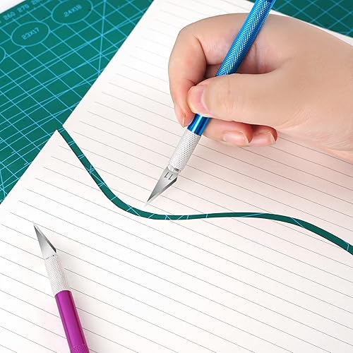 Miniatura 6 de DIYSELF Exacto Juego de cuchillos, 2 cuchillos de manualidades con 40 cuchillas de repuesto para cuchillos de pasatiempo, kit de cuchillos para