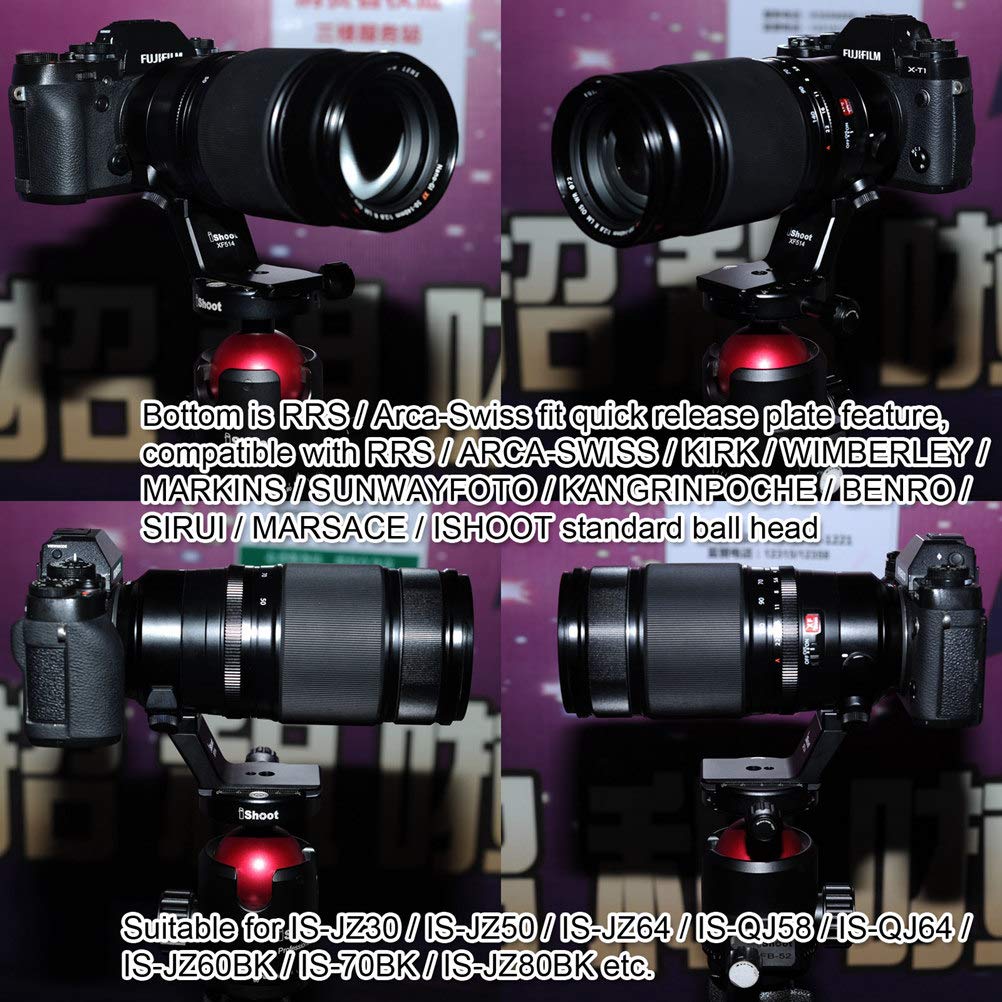 iShoot Metall Stativ Halterung Ring Kamera Objektiv Ersatzfuß für Fuji XF 50-140mm F2.8 R LM OIS WR Teleobjektiv mit Arca-Swiss Schnellwechselplatte