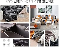 Vista 2 de Funda elástica para sofá de 1 pieza, funda para sofá, funda de tela elástica con patrón impreso para sillón, funda protectora universal para muebles