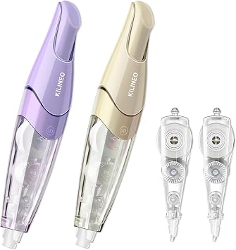 Refillable Retractable White Out Correction Tape, Pen Shaped Whiteout Set, White Out Tape, Japanese Aesthetic Cute White Out for Office Supplies, 4 PCS ZH-87