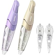 Refillable Retractable White Out Correction Tape, Pen Shaped Whiteout Set, White Out Tape, Japanese Aesthetic Cute White Out for Office Supplies, 4 PCS ZH-87
