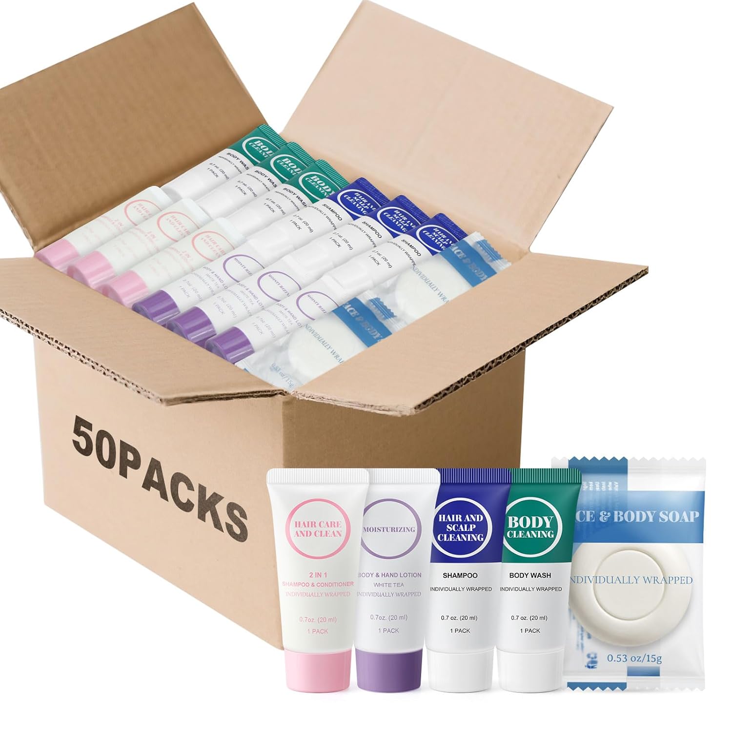 Individually Wrapped Toiletries Set - Travel Size Essentials
