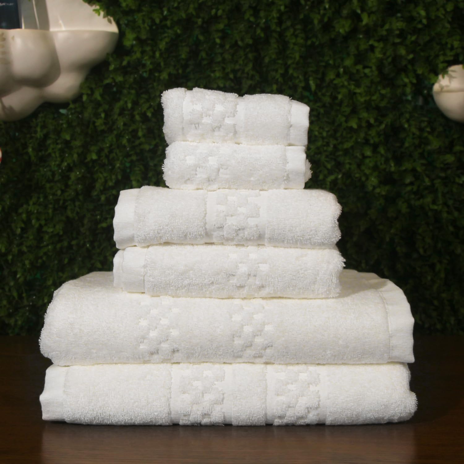 Luxury Towel Set – Bath, Hand, Face, Baby & Beach | Quick-Dry, Ultra-Absorbent | Includes Waffle Towels, Washcloths, Hair Wrap, Makeup Remover Cloths, Dish Rags, Bath Mat & Paper Towels (White)