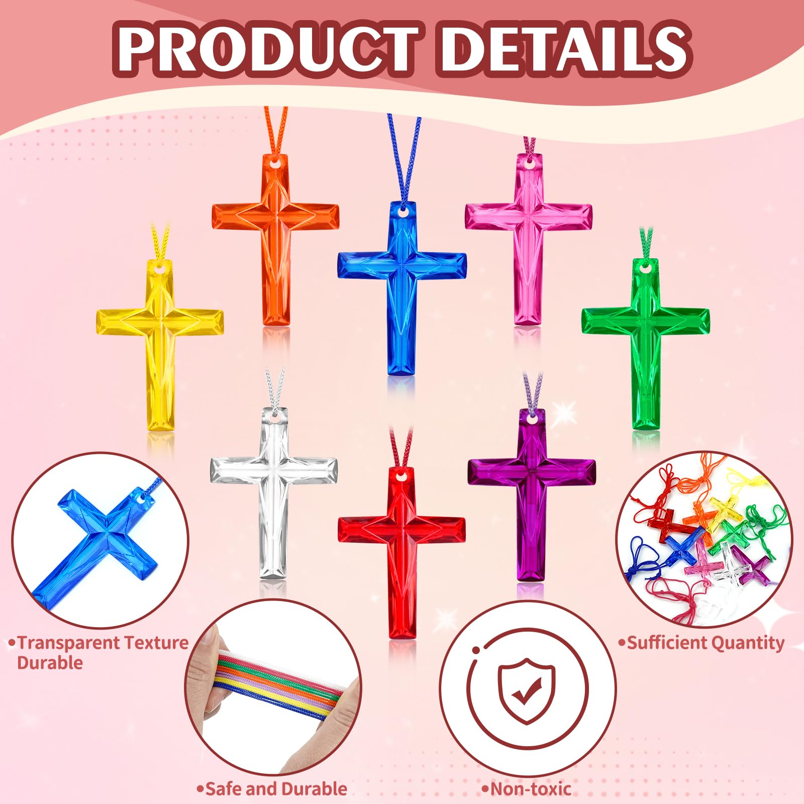 Amazon.co.jp: XIPENGKEJI プラスチッククロスネックレス 104個 8色