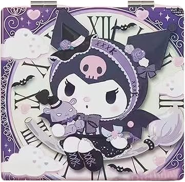 Kawaii Travel Compact Mirror for Women,Girls Cute Classical Cartoon Cosmetic Mirror with 1X/2X Magnifying Fold Makeup Mirror