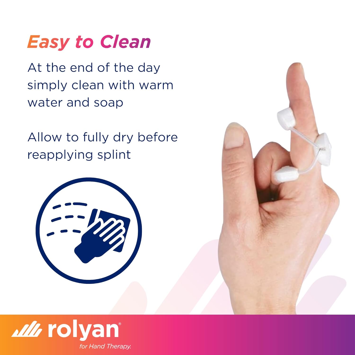 Rolyan Sof-Stretch Extension Splint, 5-Pack, Small, White, Finger Brace with Adjustable Fit, Lightweight & Latex-Free Support for PIP Joint Extension, Boutonniere Deformity & Edema, Hand Washable