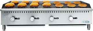 KoolMore 48 in. Commercial 4-Burner Natural Gas Charbroiler with 120,000 BTU in Stainless-Steel, ETL Listed (KM-GCB4-48M)