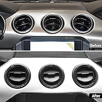 Vista 2 de Hoolcar Cubierta de ventilación de aire acondicionado con control central para Ford Mustang 2015-2020, fibra de carbono
