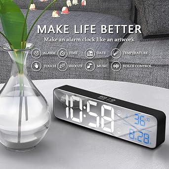 Valkyrie LED Mirrored Grade 2400mAh Digital Wall Table Clock