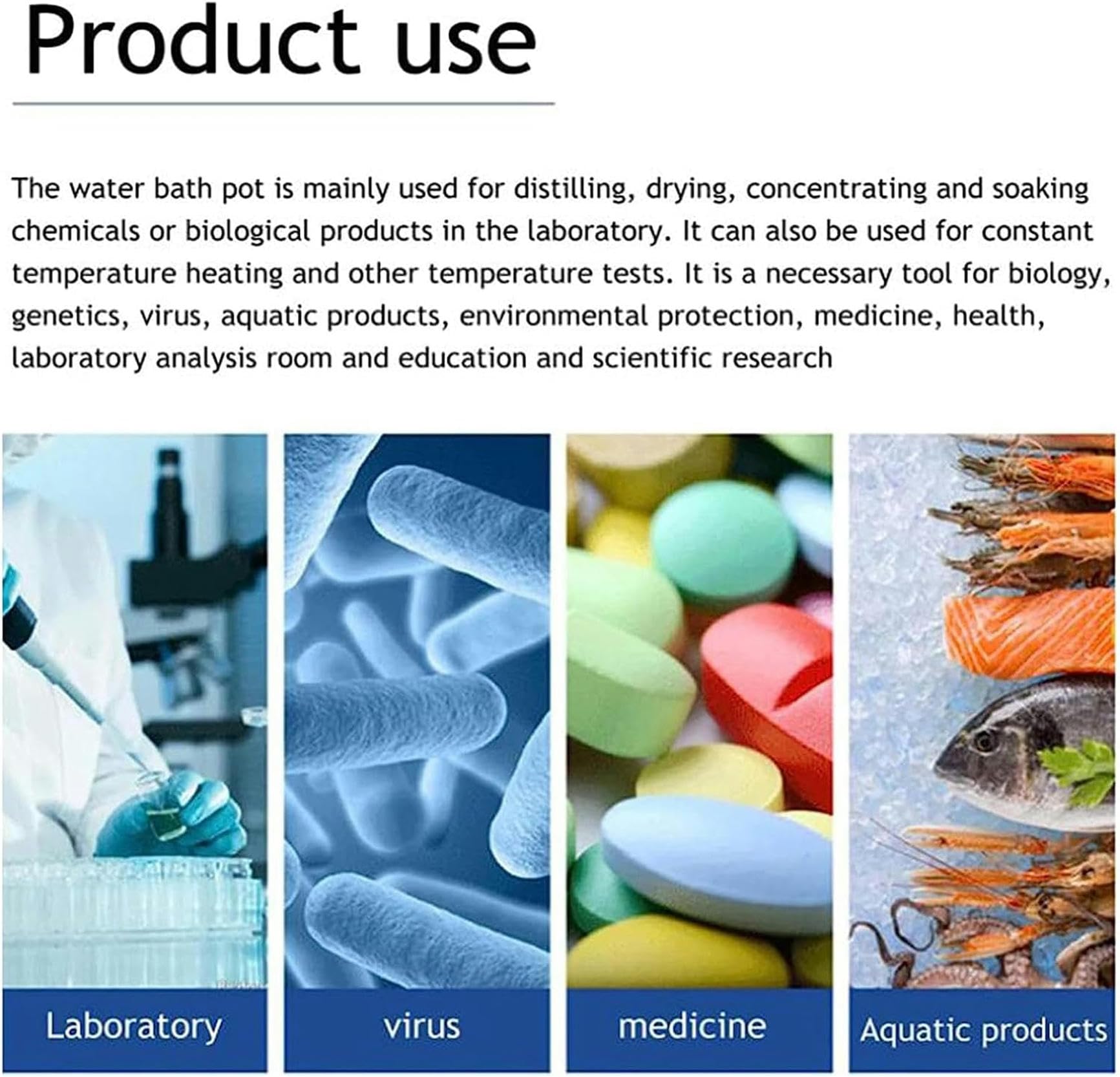 Calentador de temperatura constante para baño de agua de laboratorio, pantalla digital, sincrónico, ciclo térmico de 360°, contracombustión, para investigación médica, biología química, 1/2/4/6 poro