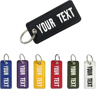 mvcen Custom Embroidery Keychain - Personalized Name Number Key Tag, Scratch-Proof for Cars, Motorcycles, Backpacks & Gifts