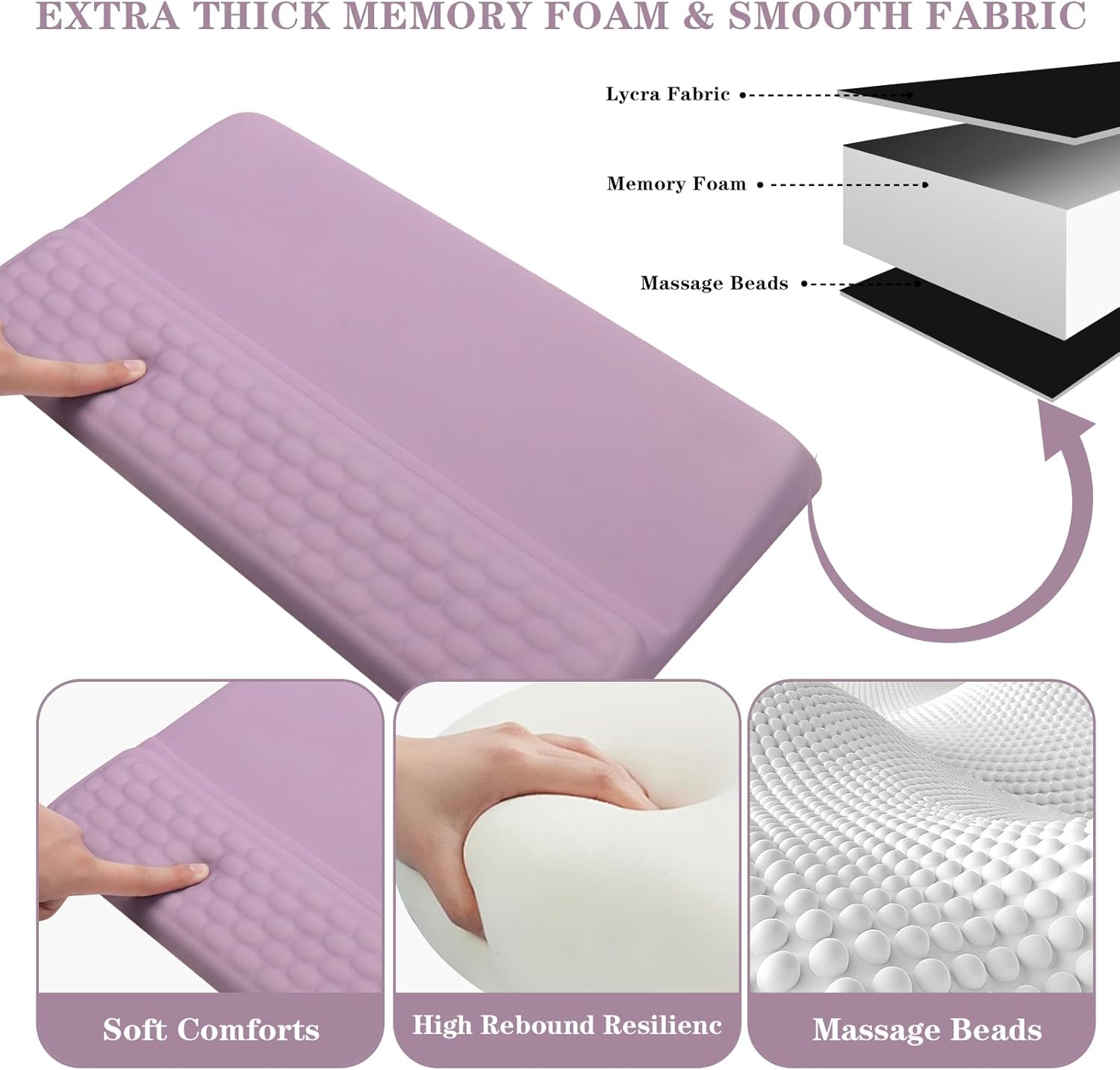 Computer Keyboard Stand Pad with Wrist Rest, Ergonomic Comfy Tilted Keyboard Stand Riser Holder Pad for Office Home (Purple)