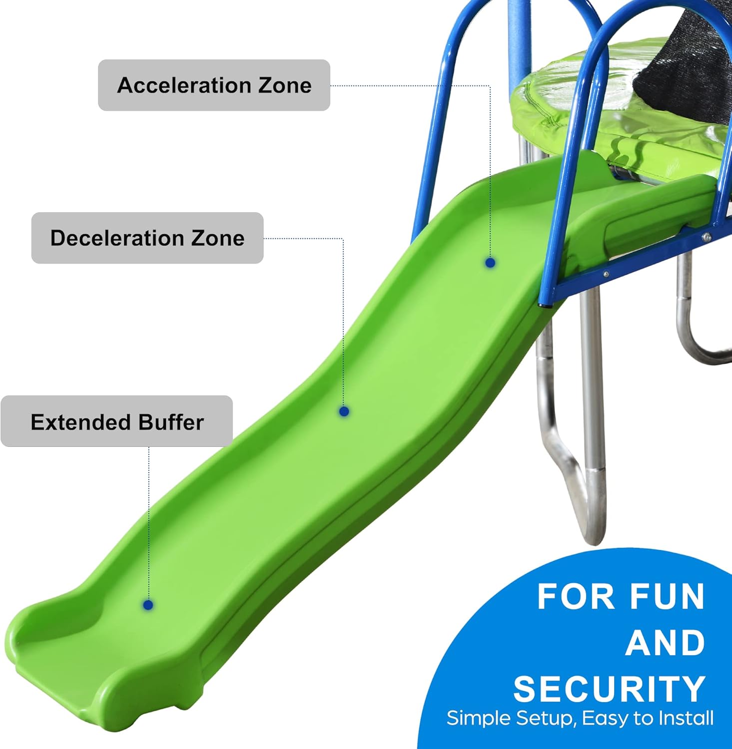 12ft Trampoline Combination with Swing and Slide, Safety Net and Basketball Hoop, Outdoor for Kids and Adults Green