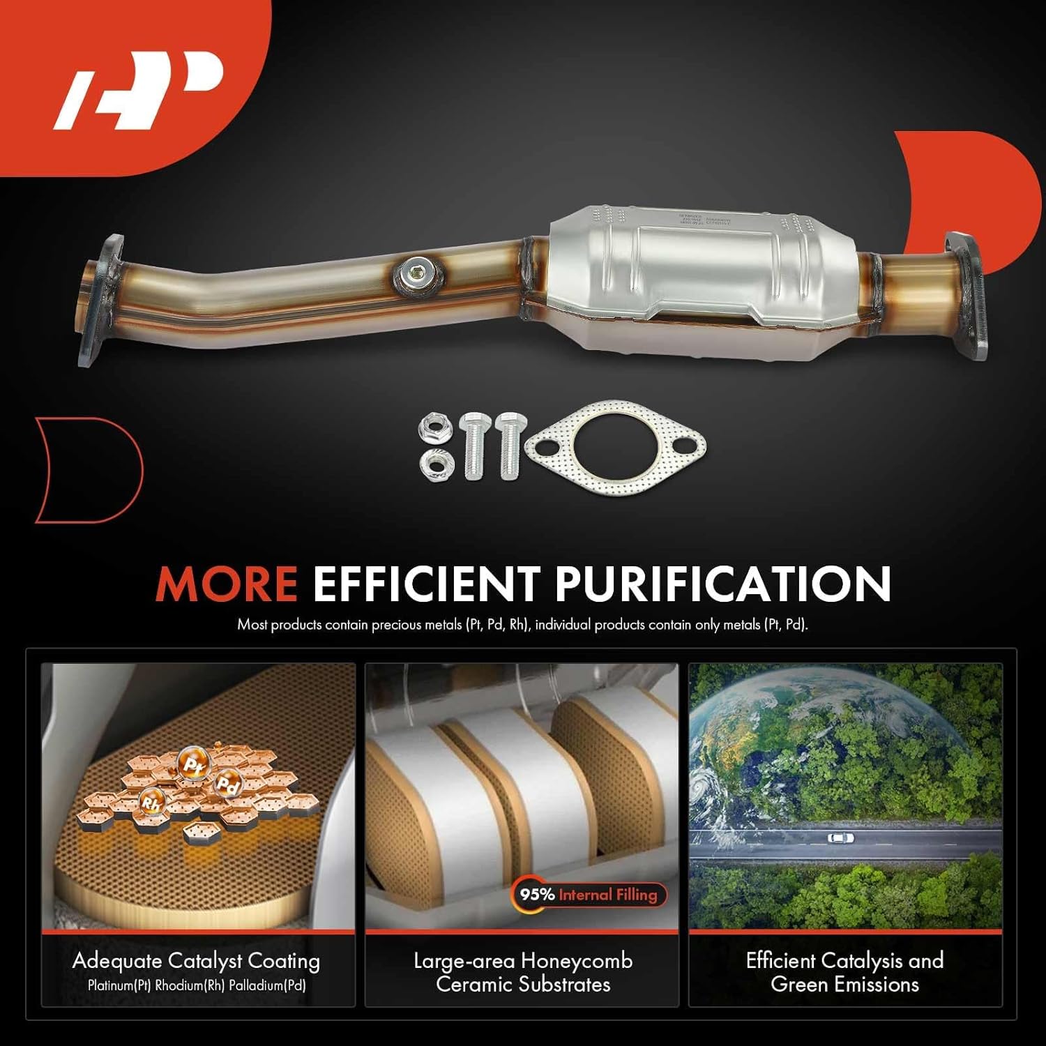 A-Premium Rear Right Catalytic Converter Kit Direct-Fit Compatible with Nissan TITAN 2004-2015, Armada 2005-2015, Pathfinder Armada 2004 & Infiniti QX56 2004-2010, 5.6L, EPA Compliant