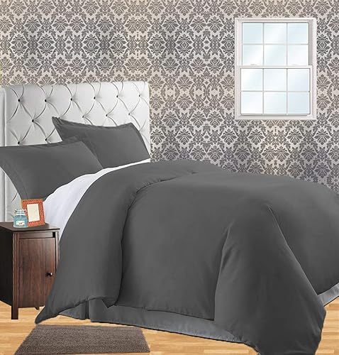 Miniatura 6 de Juego de funda de edredón de 3 piezas resistente a las arrugas y a la decoloración, protege y cubre tu edredóninserto de edredón, serie 1500 lujoso
