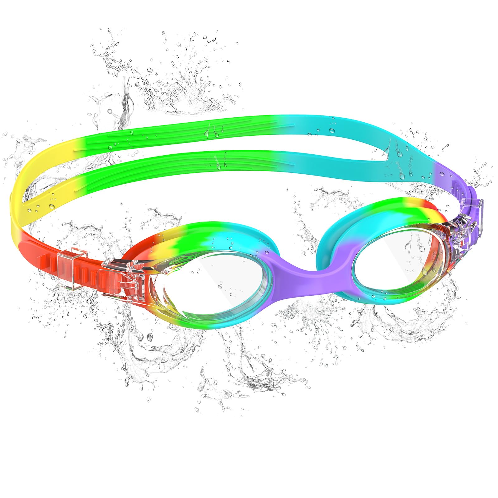 Occhiali Nuoto Bambini, Anti-Fog con Visione Chiara, Protezione UV, Guarnizione in Silicone, Piccolo Telaio Occhiali da Nuoto Unisex per Bambini da 6 a 14 anni