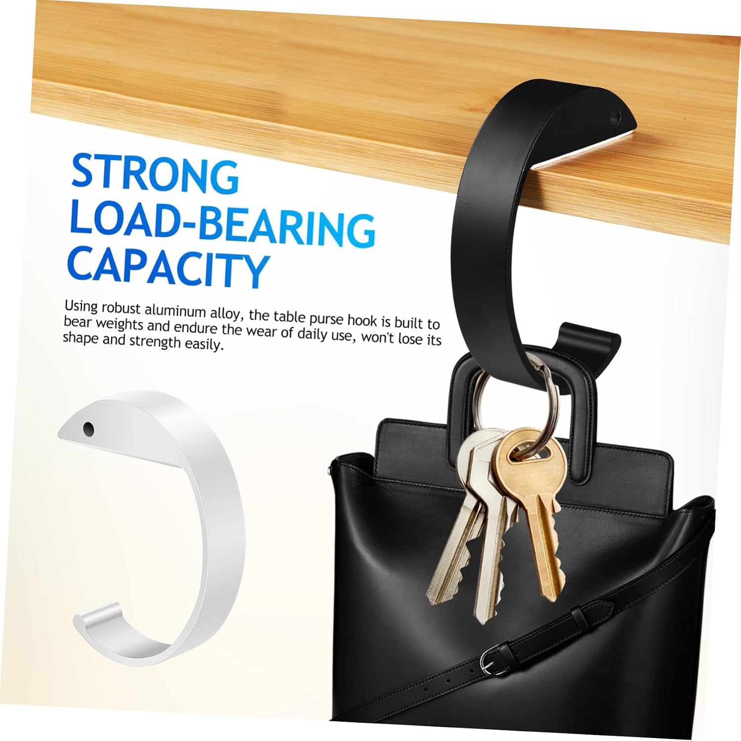 8pcs Purse Hook Portable Handbag Hanger for Desk and Table Lightweight Shaped Backpack Hooks and Easy to Use and Space-Saving