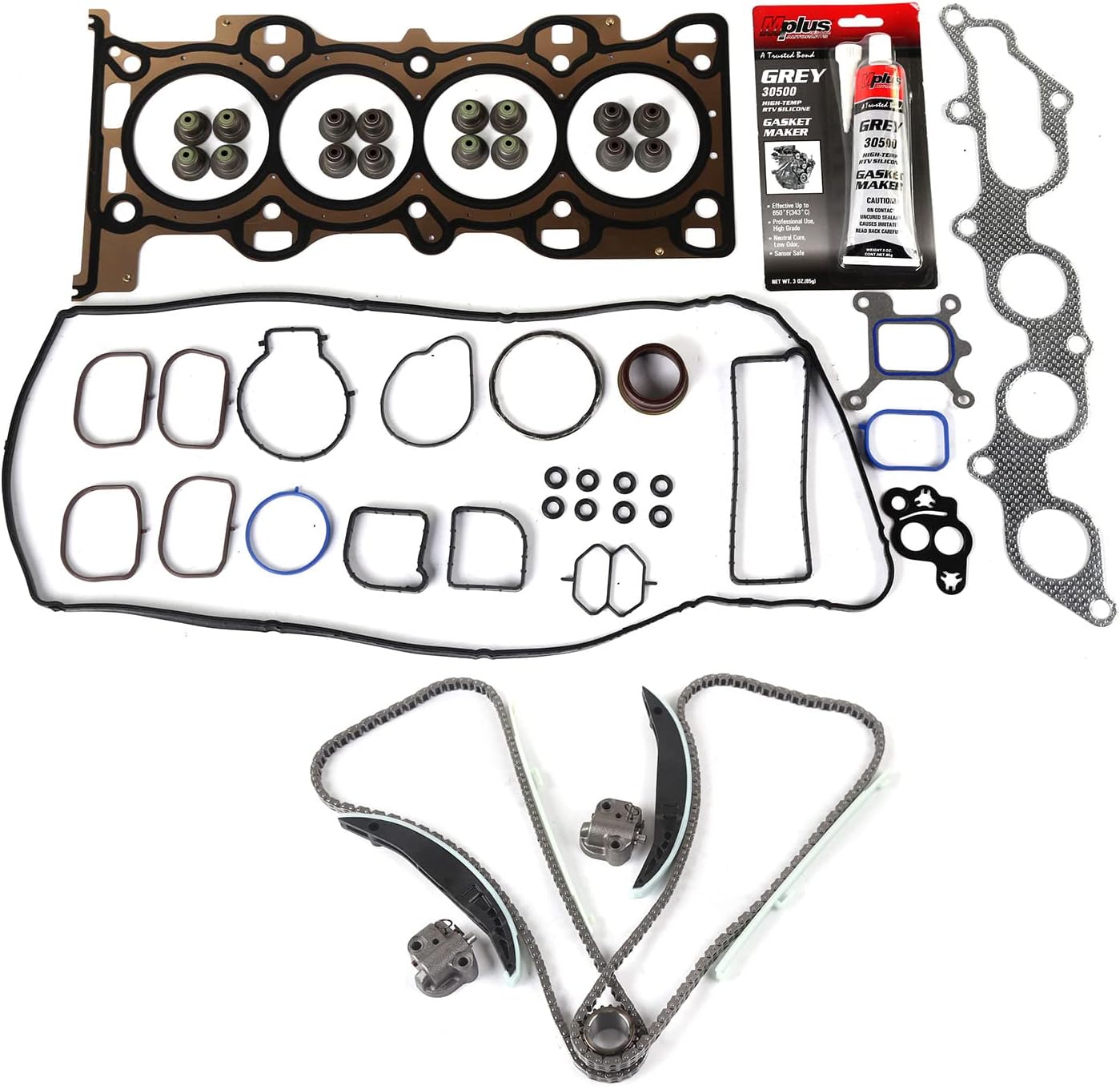 MOCA Timing Chain Kit Head Gasket Set Compatible with 06-09 for Mercury Milan & 06-09 for Ford Fusion 2.3L