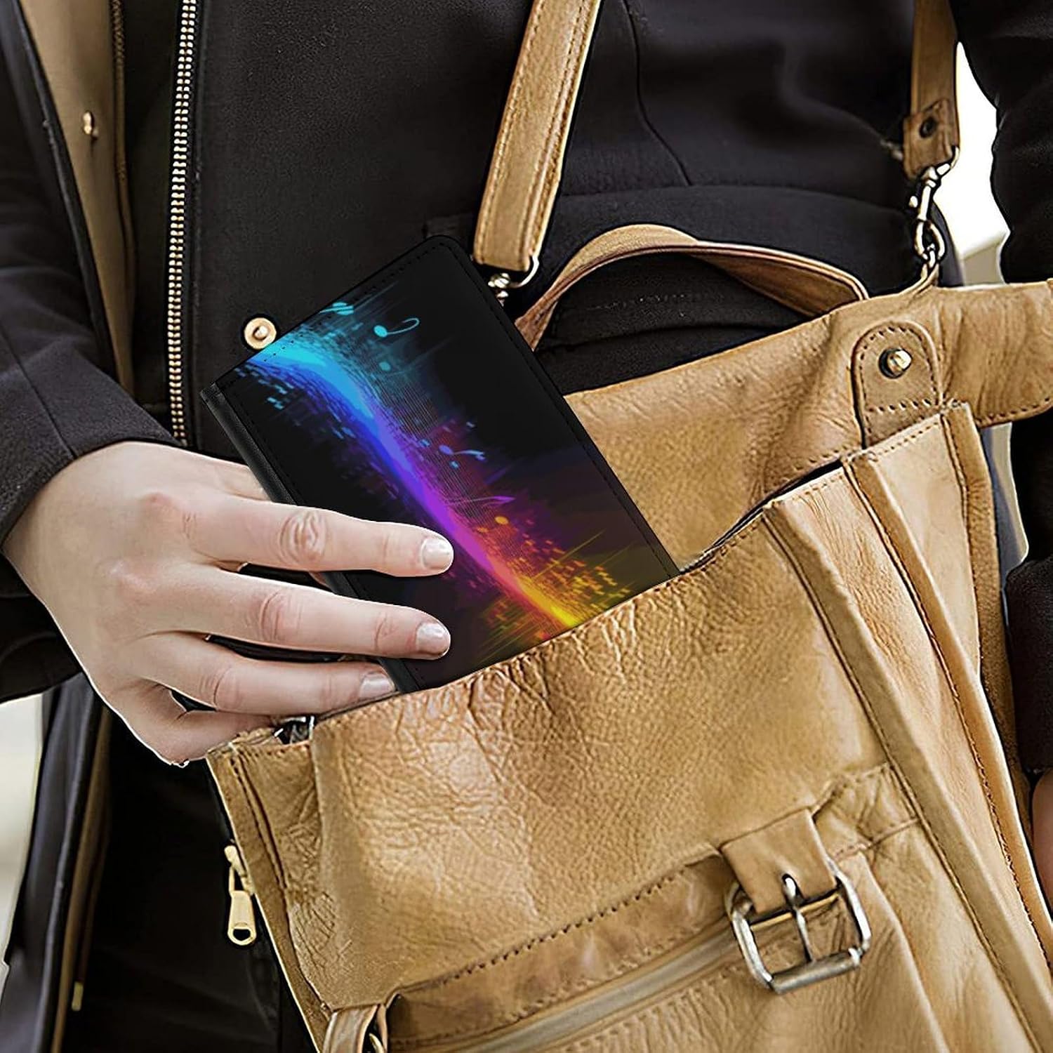 Music Spectrum Leather Passport Holder Passport Wallet image 5