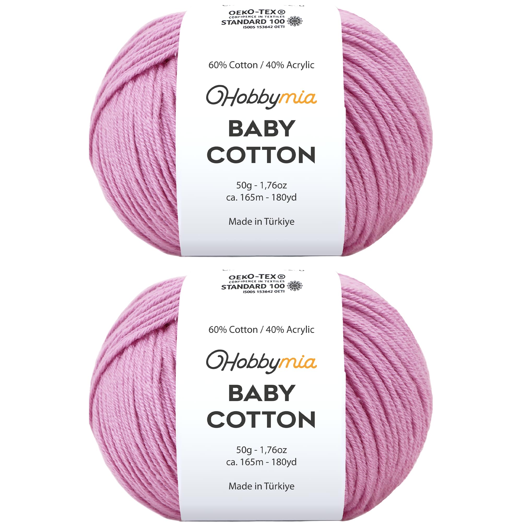 Baby Cotton Blend Yarn – Soft Sport Weight Yarn for Crochet & Amigurumi - 50g/180yds - 60% Cotton 40% Acrylic - Ideal for Baby & Knitting Proj.(Neon Green, 1 Ball) — view 62