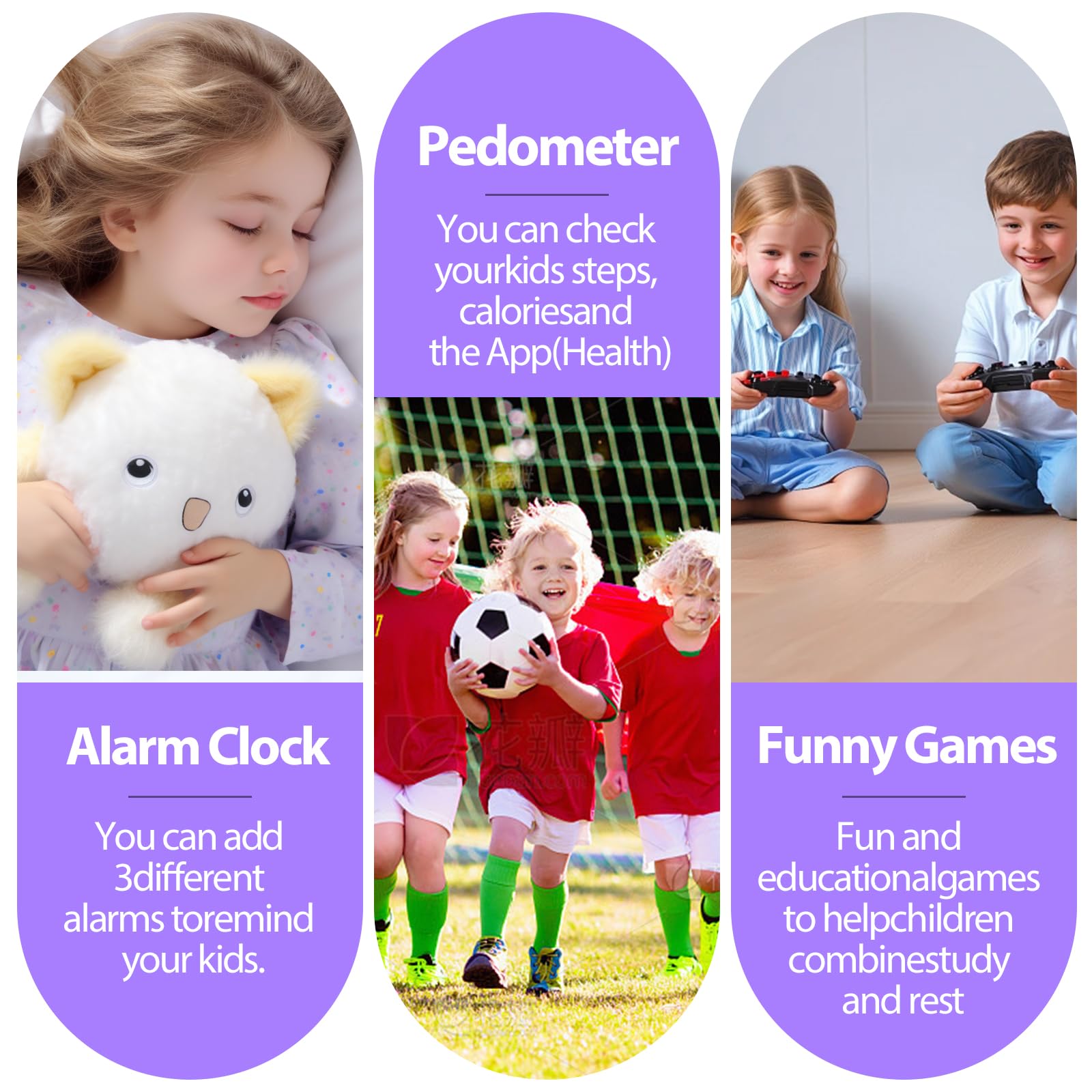 PTHTECHUS 4G Reloj Inteligente Niño, Smartwatch Niños Niña con GPS, Videollamadas, Chat de Voz, SOS, Modo Clase, WiFi, Juegos, Cámara, Reloj Niños Regalo para Niñas niños 4-12 años Regalo (Morado)