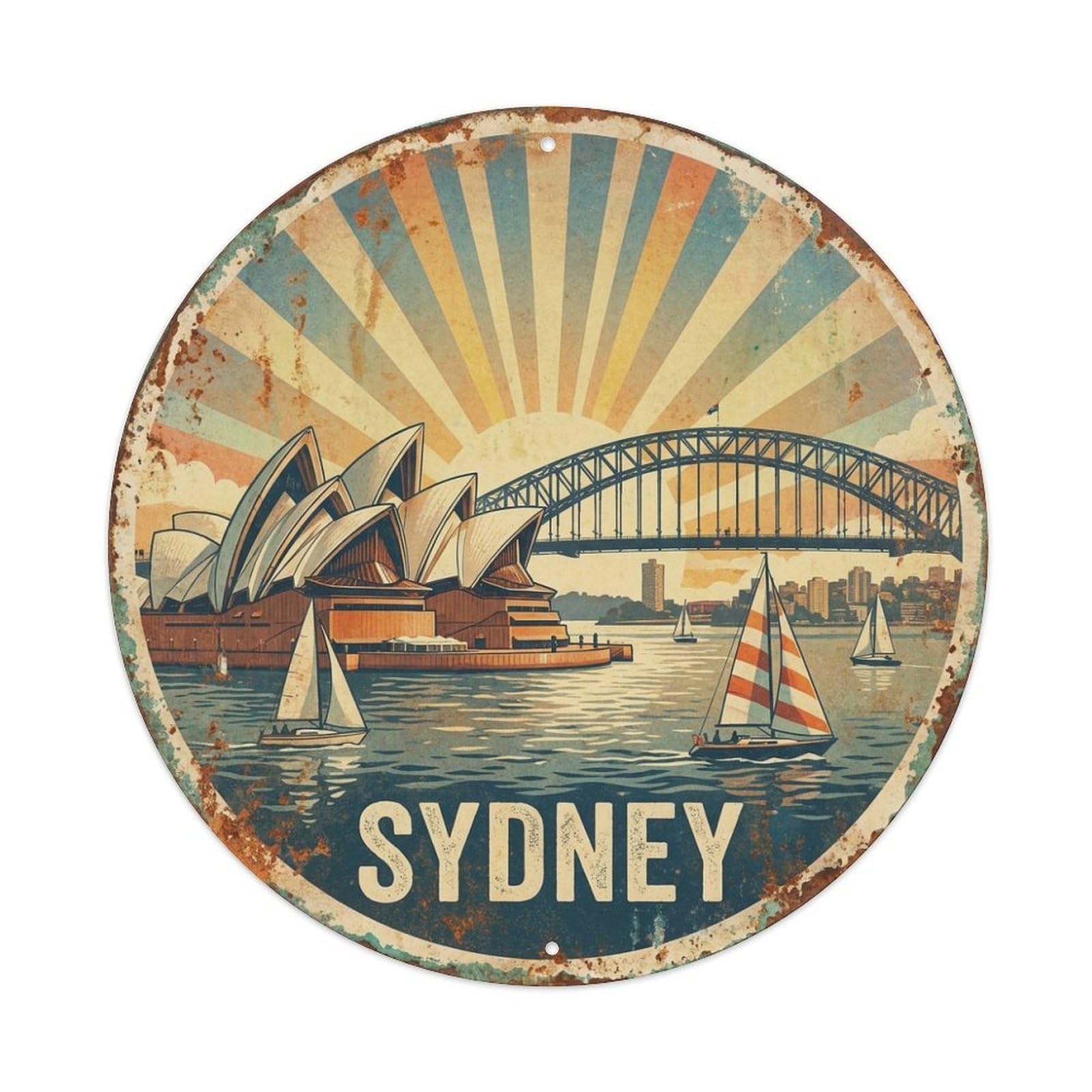 Travel Retro Australia Sydney Metal Tin Sign