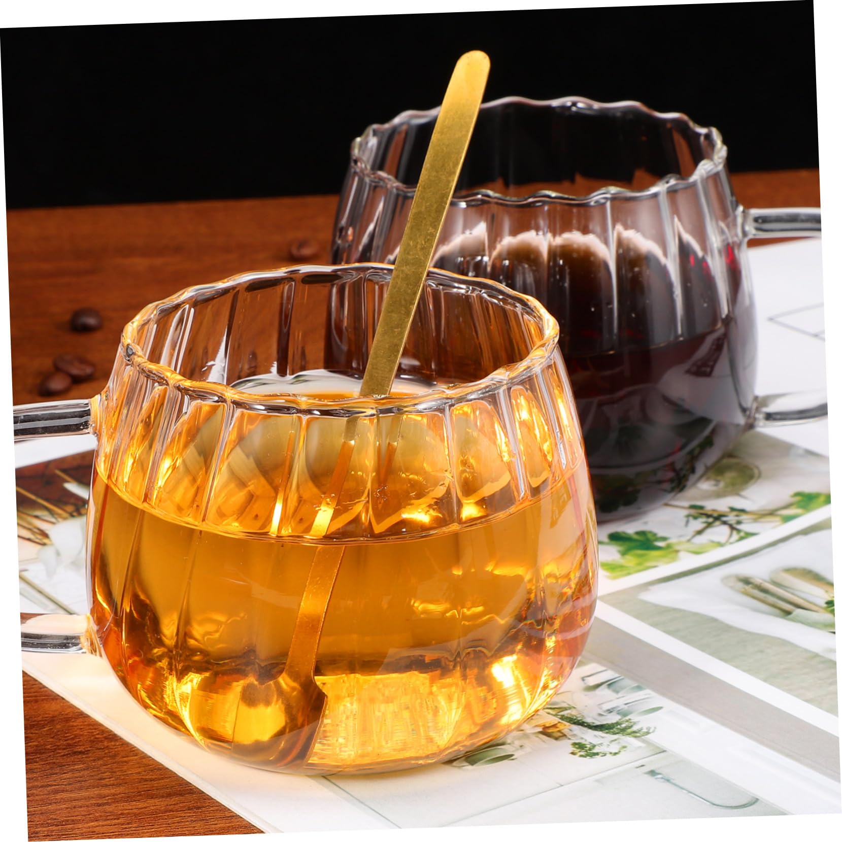 2 Piezas Vasos de Vidrio Transparentes para Leche y Café Resistentes al Calor Ligeros y Prácticos para Desayuno y Bebidas Hogar y Restaurantes