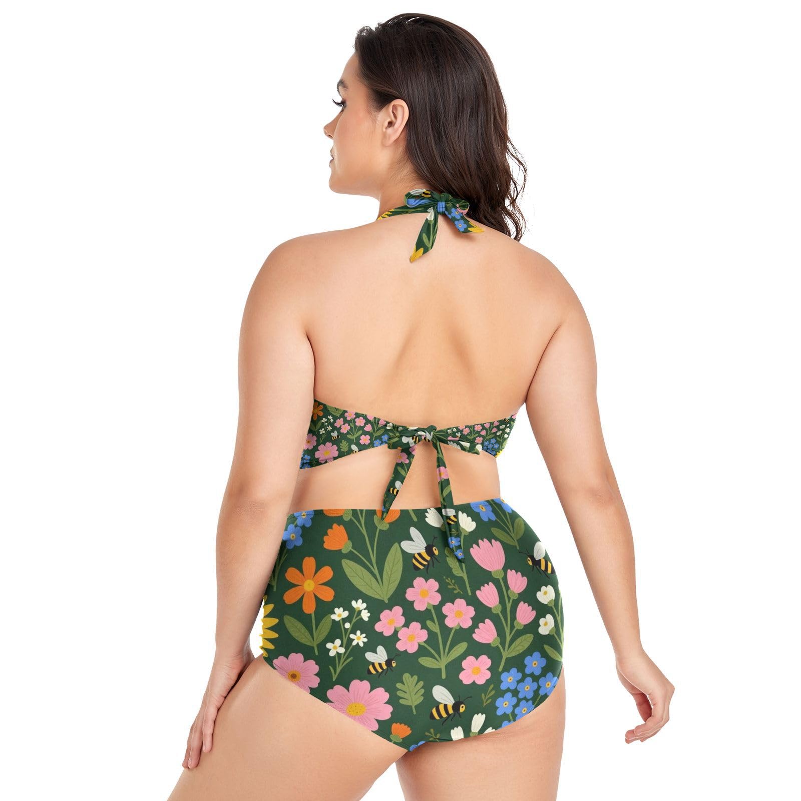 FRODOTGV Costumi da bagno da donna curvy, da L a 4XL | Spallacci regolabili in materiale liscio e setoso, ad alta elasticità, per viaggi tropicali e attività acquatiche