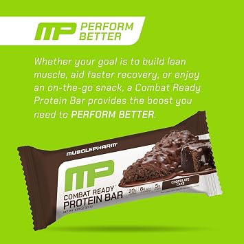 MusclePharm Combat ألواح بروتين كعكة الشوكولاتة الجاهزة ، قضبان البروتين العالية ، الرغبة الشديدة القتالية ، أداء الوقود وتلبية الطلب على الطاقة ، 20 جم بروتين من بروتين مصل اللبن ، 5 جم ألياف ، خالية من الغلوتين ، 4 بارات