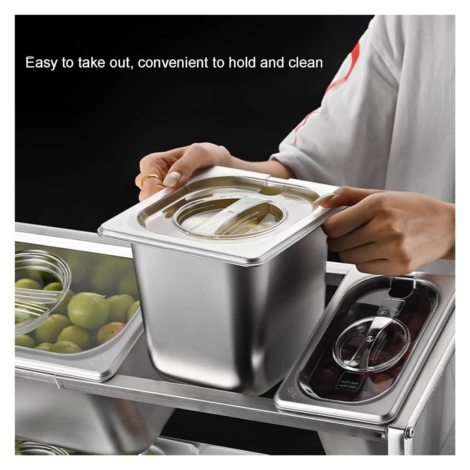 Étagère à épices en acier inoxydable, distributeur de condiments commercial pour cuisine et buffet, support de comptoir pour assaisonnement et sauces