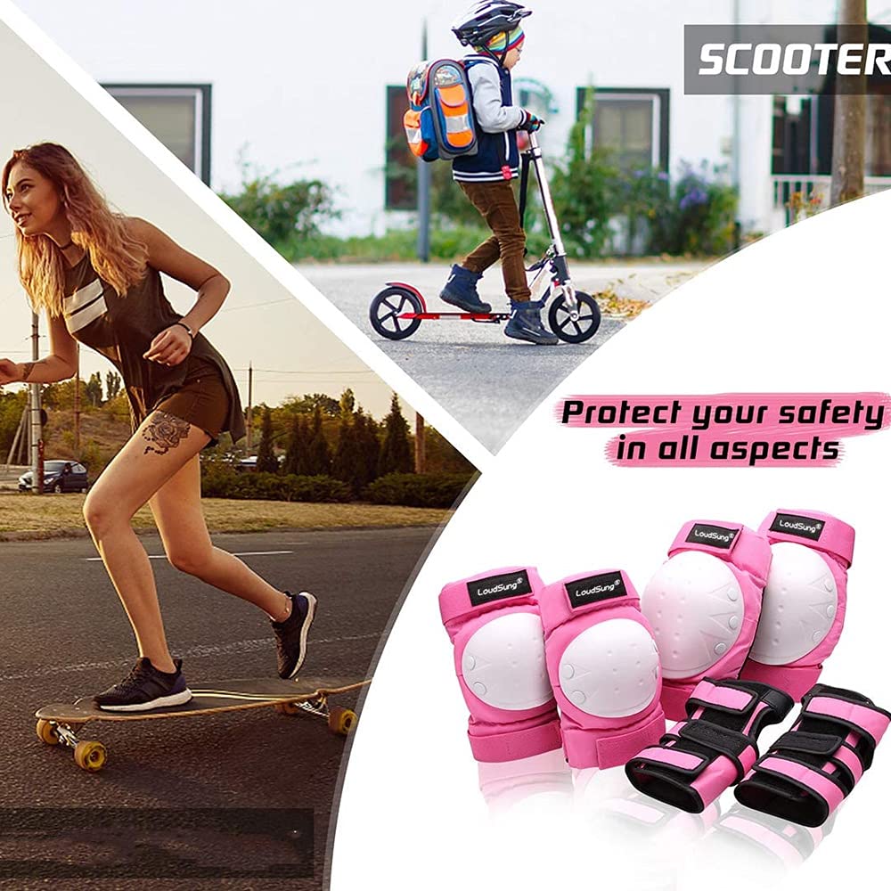 LoudSung Équipement de protection Genouillères, Coudières, Protège-poignets pour enfants, adolescents et adultes, Cyclisme, Skateboard Inline Skate Scooter