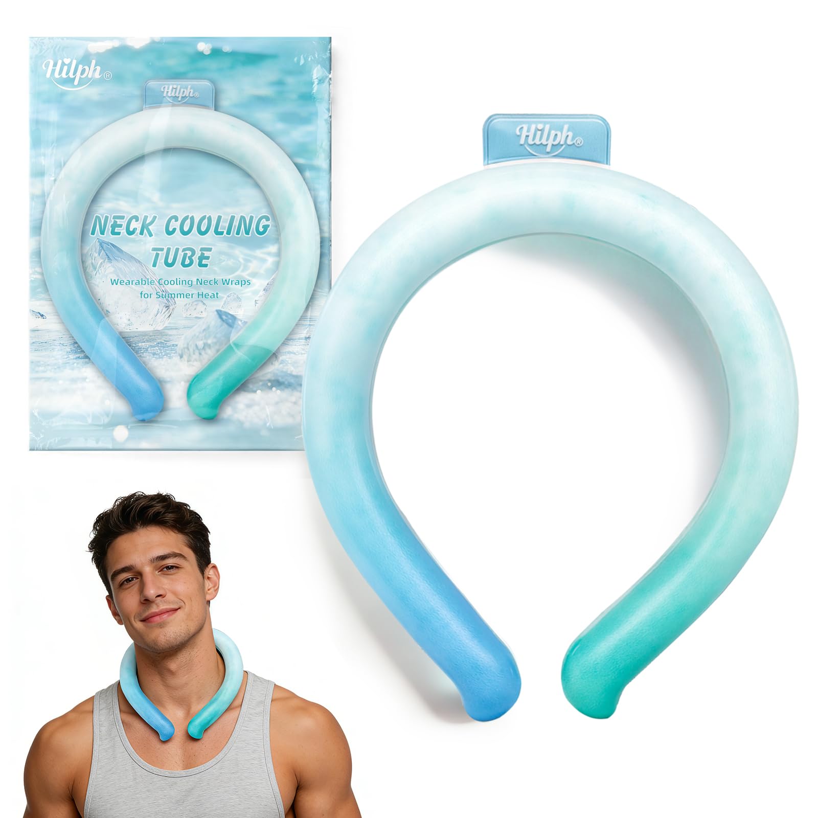 Hilph Neck Cooling Tube, Reusable Neck Ice Ring for Summer Heat