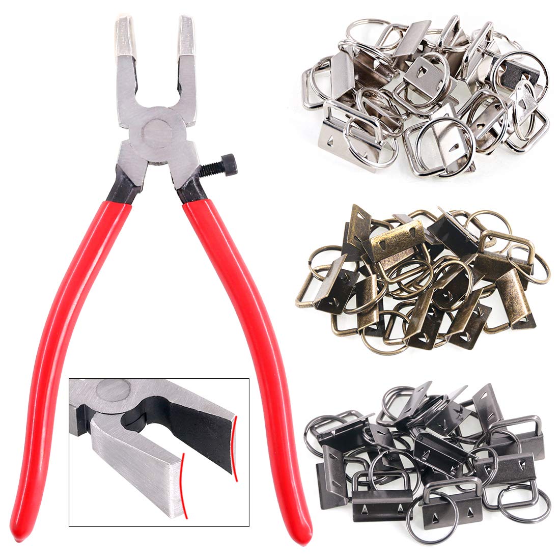 Buy Swpeet 36 Sets 1in 25mm 3 Colors Key Fob Hardware with 1Pcs Pliers