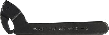 Wright Tool 9631 Adjustable Hook Spanner Wrench with Black Industrial Finish, 1-1/4" to 3"