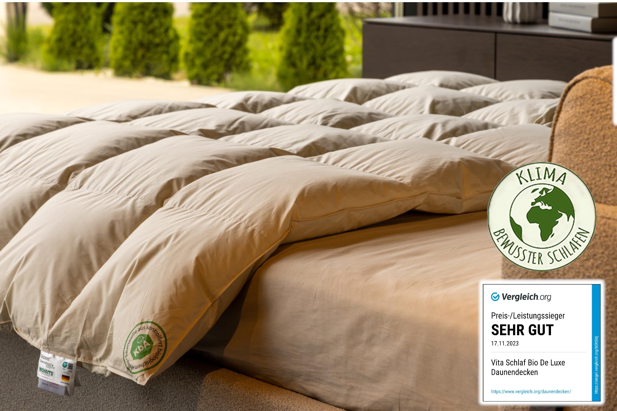 Bio-Luxe-KBA Arktik Kälte Daune 100% Daune TESTSIEGER - W6 - EXTRA WARM 135x200cm