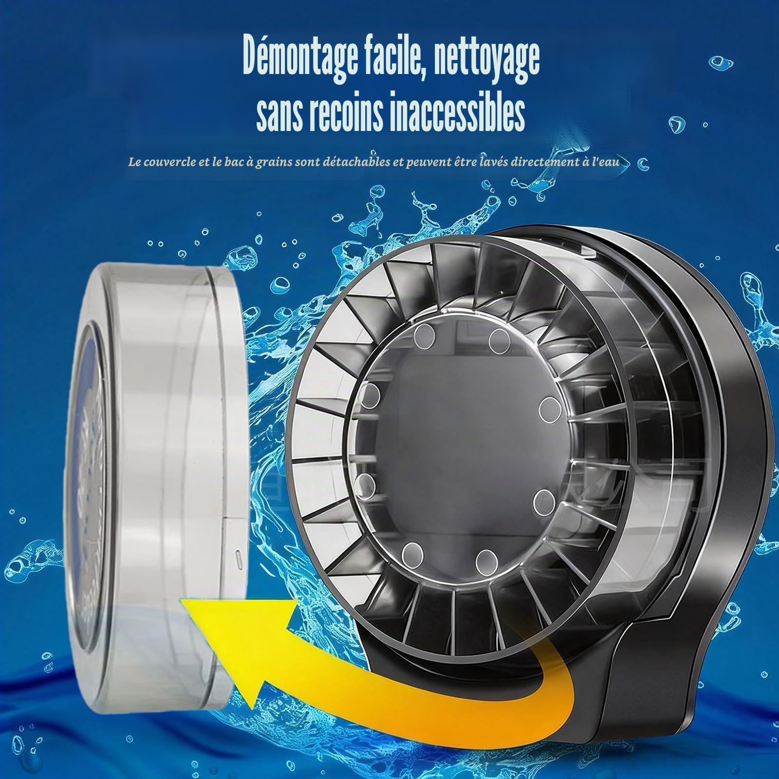 Distributeur Automatique de Nourriture pour Aquarium, Distributeur Automatique de Nourriture pour Poisson avec minuteur 140ML, 6 Modes, Distributeur Automatique Nourriture pour Aquarium avec câble