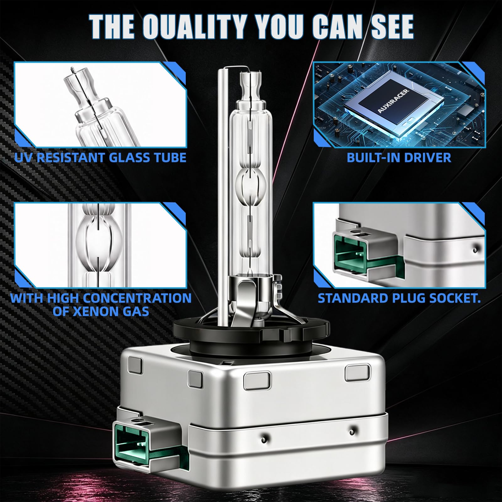 D3S Xenon Ampoules, 12V 35W Haute Luminosité Faisceau Précis, 2pcs