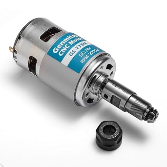 Genmitsu GS-775M 20000RPM 775 CNC Spindle Motor with 5mm ER11 Collet Set, CNC 3018 Upgraded Accessories, DC 24V, High Power, Noise Suppression, Electrical DC Motor for 3018 CNC Router Machine