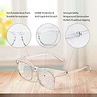 Vista 4 de JING LEI Gafas de seguridad antivaho UV400, protección contra el polvo, gafas de polen de moda, gafas de laboratorio para mujeres y hombres