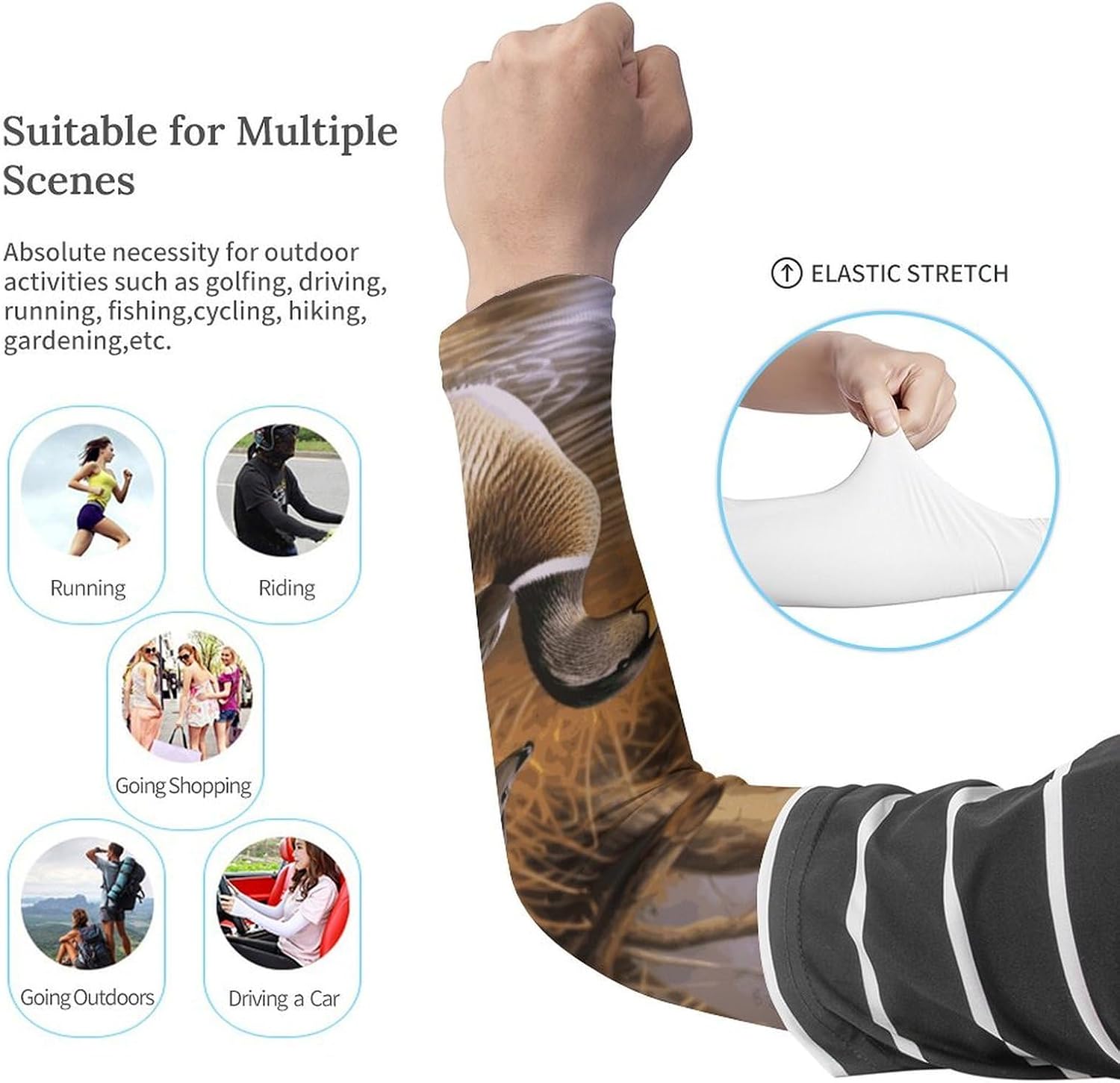 UV Sun Protection Cooling Arm Sleeves XX-Large (xx_l), Compression, Soft | Mallard Ducks Arm Covers for Sport, Breathable, Tattoo Cover Up, Portable Arm Brace for Women Men