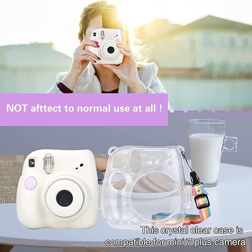 Miniatura 5 de MUZIRI KIKONKOO - Funda transparente para cámara Fuji Instax Mini 7+ Mini 7 Plus con correa ajustable