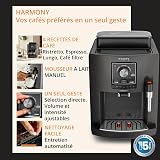 Krups Harmony, Machine espresso entièrement automatique avec buse vapeur, 4 boissons, Mousseur à lait manuel, Charbon, EA508BE0, Gris Coal - 6