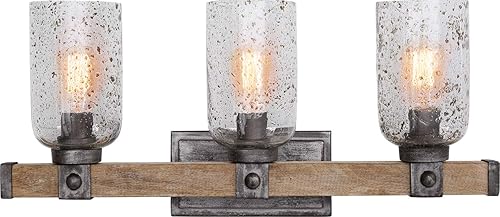 Capital Lighting 134931UW-482 Nolan Stone - Soporte de pared para tocador de baño, 3 luces, 300 vatios totales, 13 pulgadas de alto x 27 pulgadas de