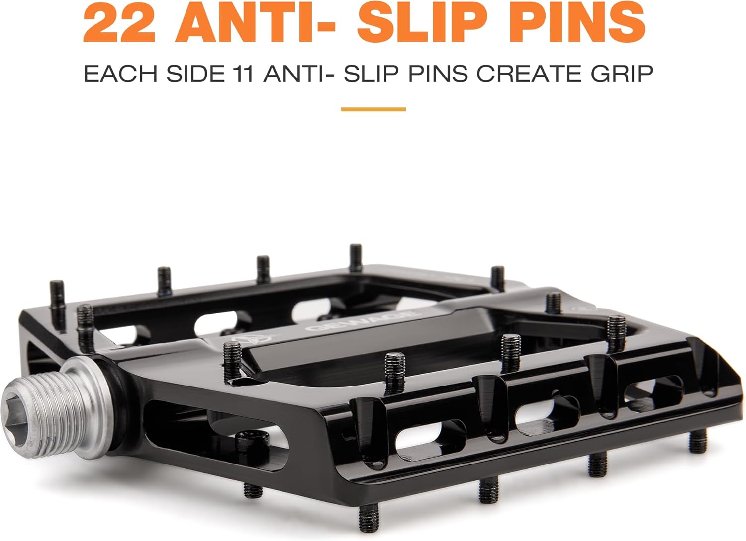 Bike Pedals 9/16" CNC Aluminum – Wide Platform Flat Pedals with Anti-Slip Pins & Sealed Bearings, Lightweight MTB Pedals for Road, BMX & Gravel
