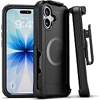 Vista 15 de MOTIVE Funda diseñada para iPhone 15 con clip para cinturón, funda magnética compatible con Magsafe, resistente y protección de grado militar