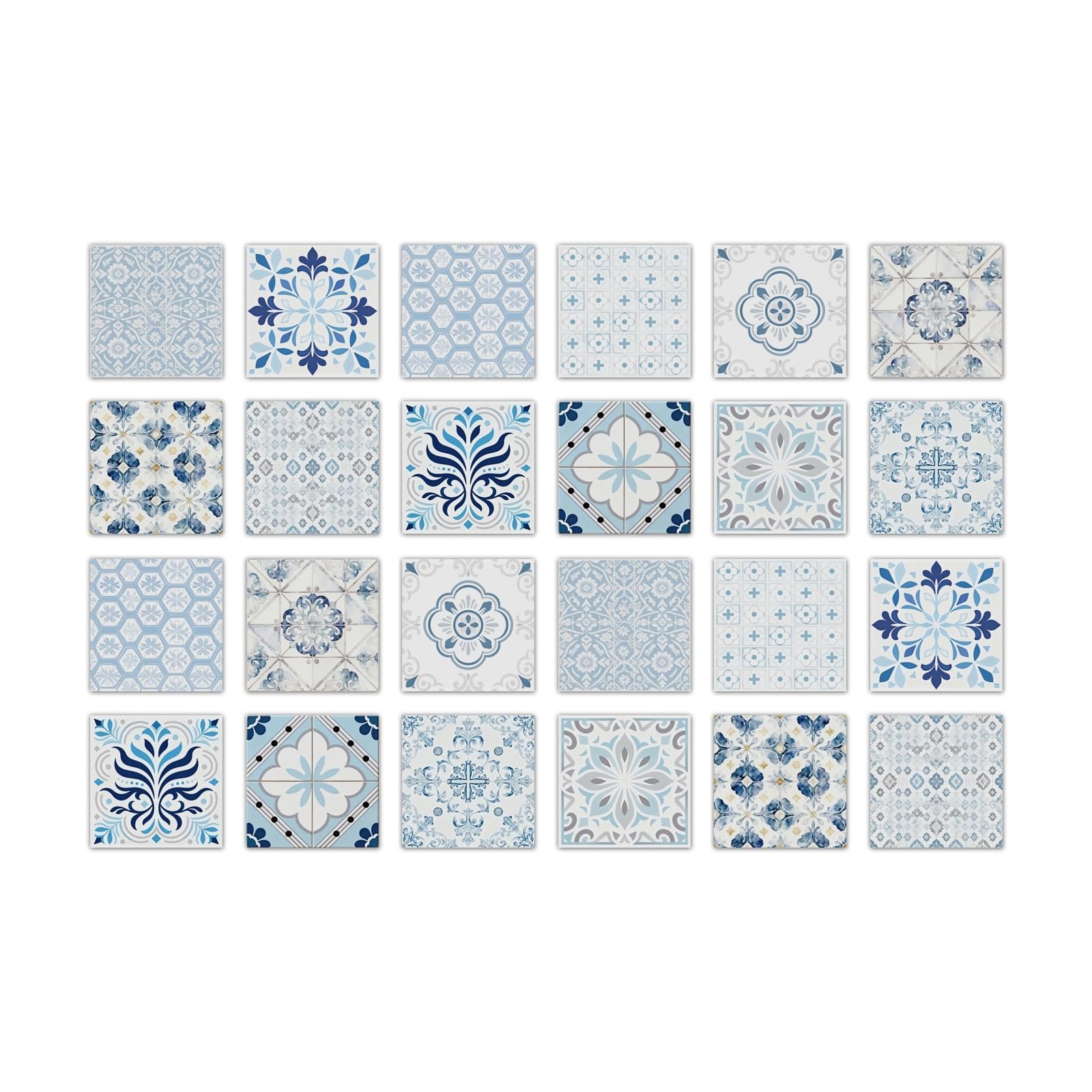 24PCS Tile Stickers, Kitchen Bathroom Wall Decoration